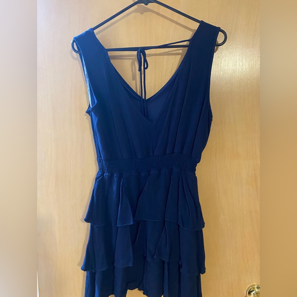 Navy blue sleeveless mini dress